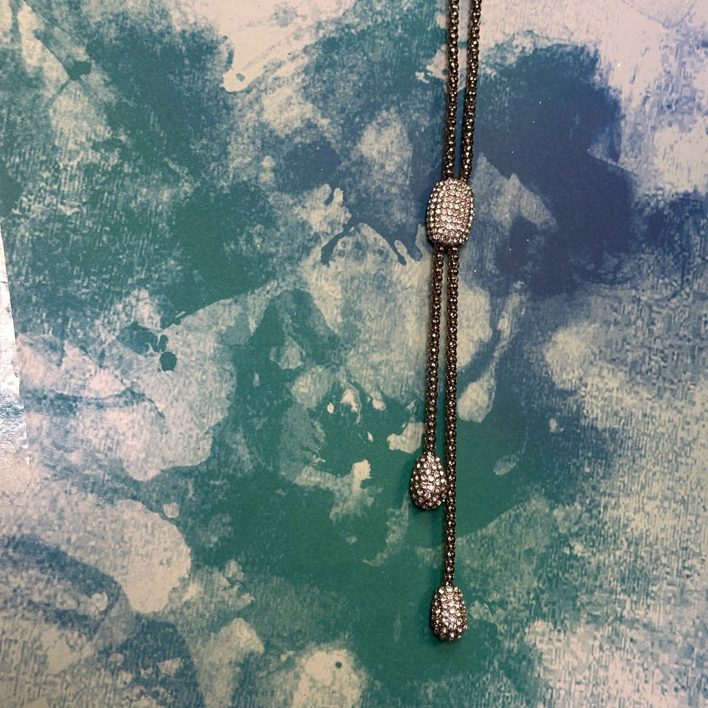 Elegant Silver Necklace With Crystal Accents New With Tags Gorgeous Piece